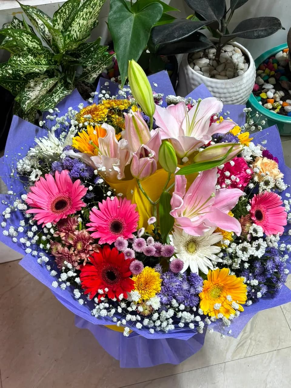 Pink Lily & Gerbera Celebration Bouquet