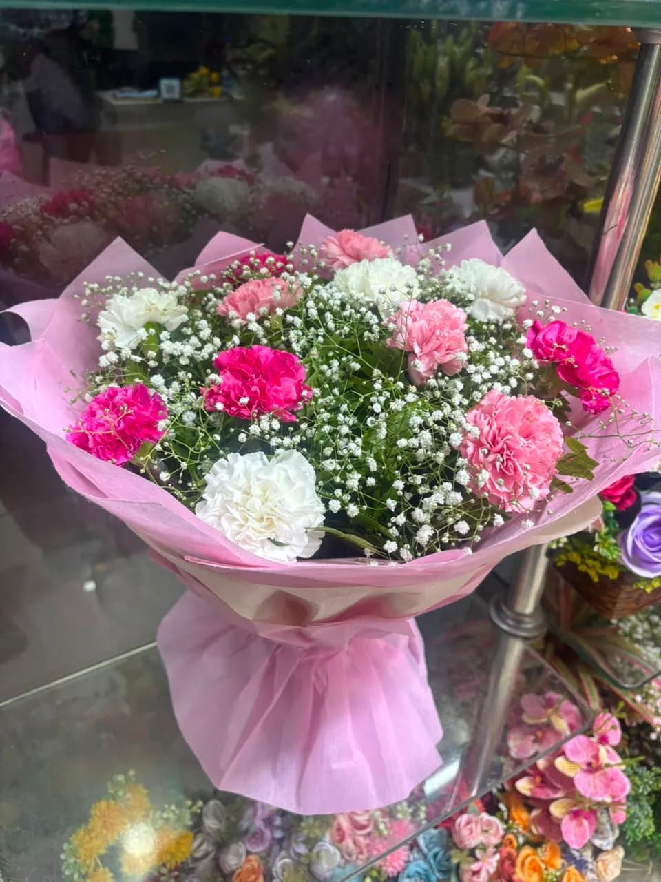 Blush Pink Carnation & Baby’s Breath Bouquet